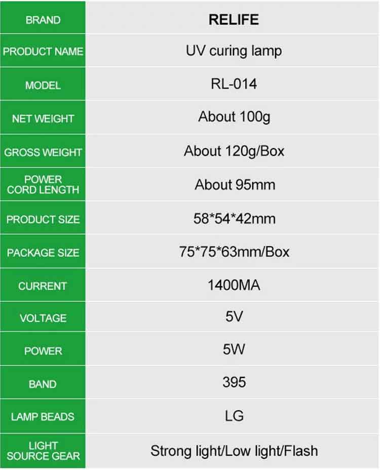 Relife RL-014 UV Curing Lamp