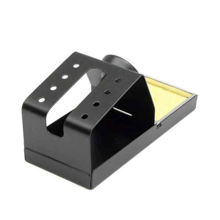 MAXX PAMMA 936 Soldering Iron Stand This is a simple soldering iron stand composed of a heavy-duty metal base. This holder should fit most soldering irons, and it’s a great way to keep it handy and off your floor. A soldering iron stand keeps the iron away from flammable materials, and often also comes with a cellulose sponge and flux pot for cleaning the tip. Some soldering irons for continuous and professional use come as part of a soldering station, which allows the exact temperature of the tip to be adjusted, kept constant, and sometimes displayed Packing Details: * 1xMAXX PAMMA 936 SOLDRING IRON STAND