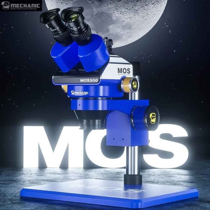 Mechanic MOS 300 Stereo Trinocular Microscope 6-45x With B11 Big Base