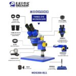 Mechanic MOS 300 Stereo Trinocular Microscope 6-45x With B11 Big Base