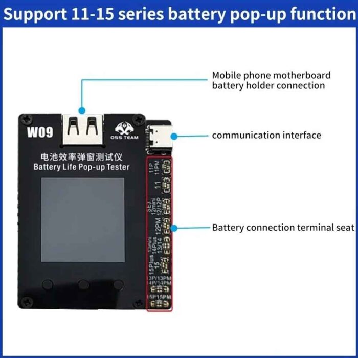 OSS W09 Pro V3 Battery Life Pop-Up Tester for iPhone