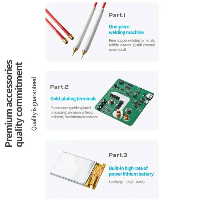 Qianli Macaron Generation 2 Portable Battery Spot Welding Machine for iPhone 11 To 14 Series With 6 Pcs Battery Holder