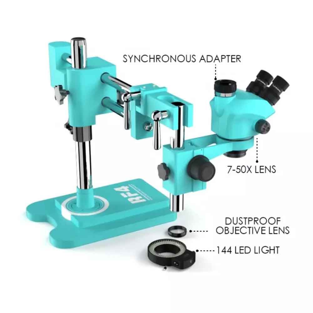 RF4 RF7050-TVW Trinocular Stereo Microscope Boom Stand