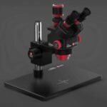 YCS-6558X 6.5X-58X Rotation Trinocular Stereo Zoom Microscope with Big Base